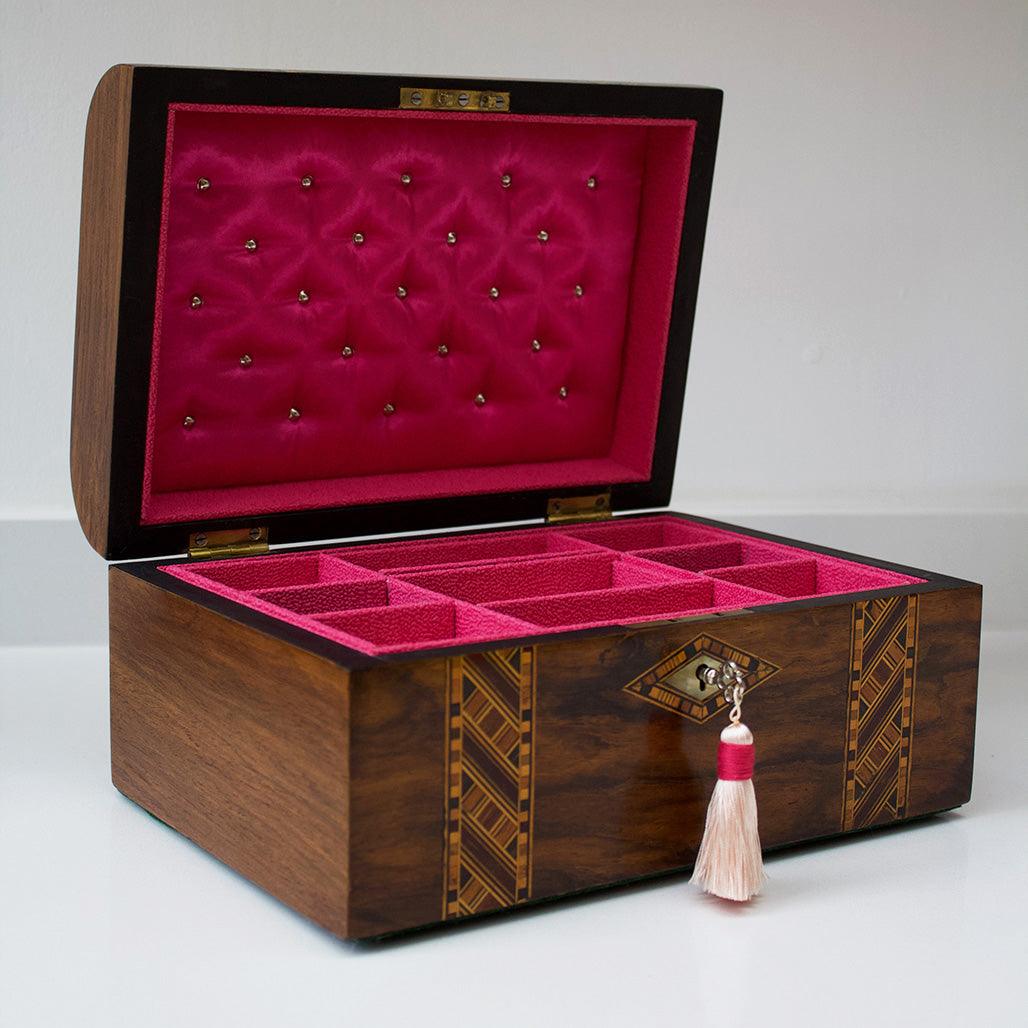 Antique Embroidered Jewellery Box - Flora Bhattachary Fine Jewellery