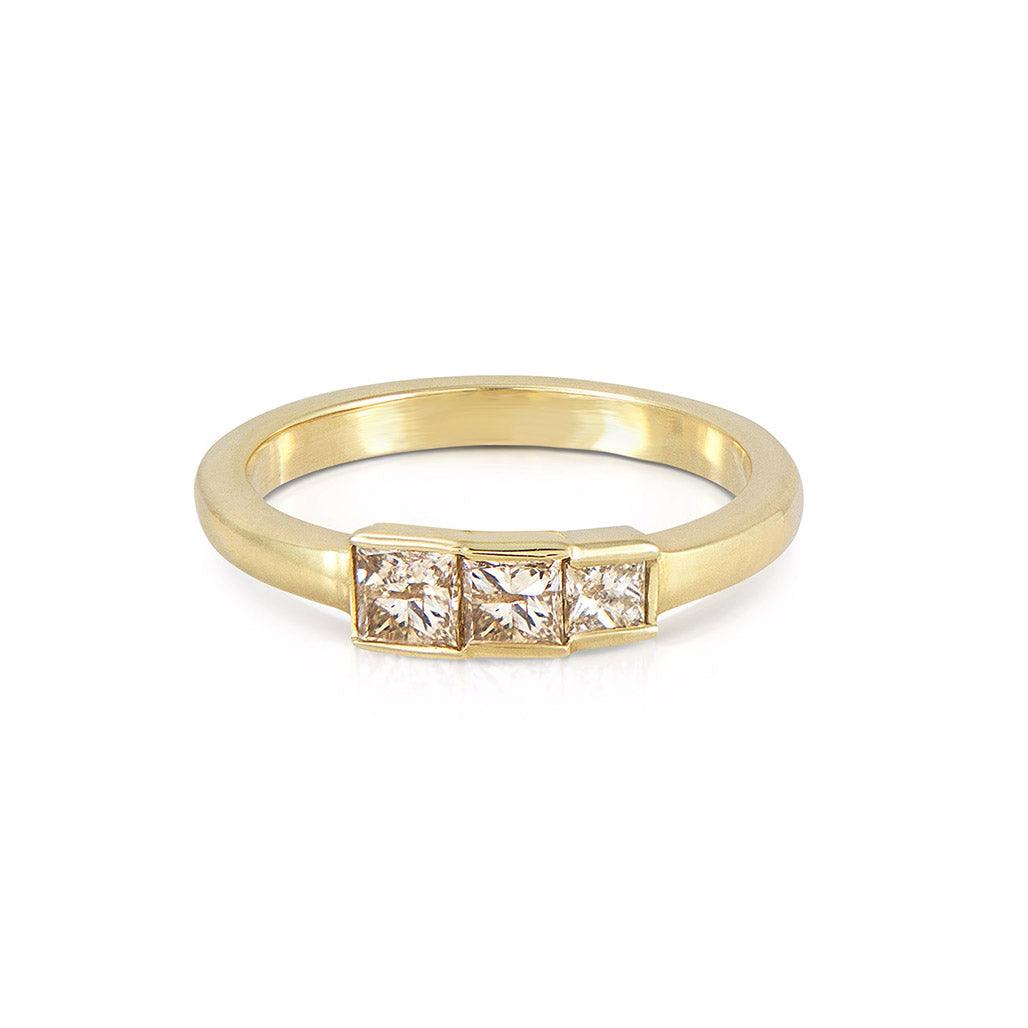 Princess Triple Stone Ring - Flora Bhattachary Fine Jewellery