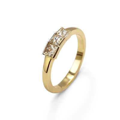 Princess Triple Stone Ring - Flora Bhattachary Fine Jewellery