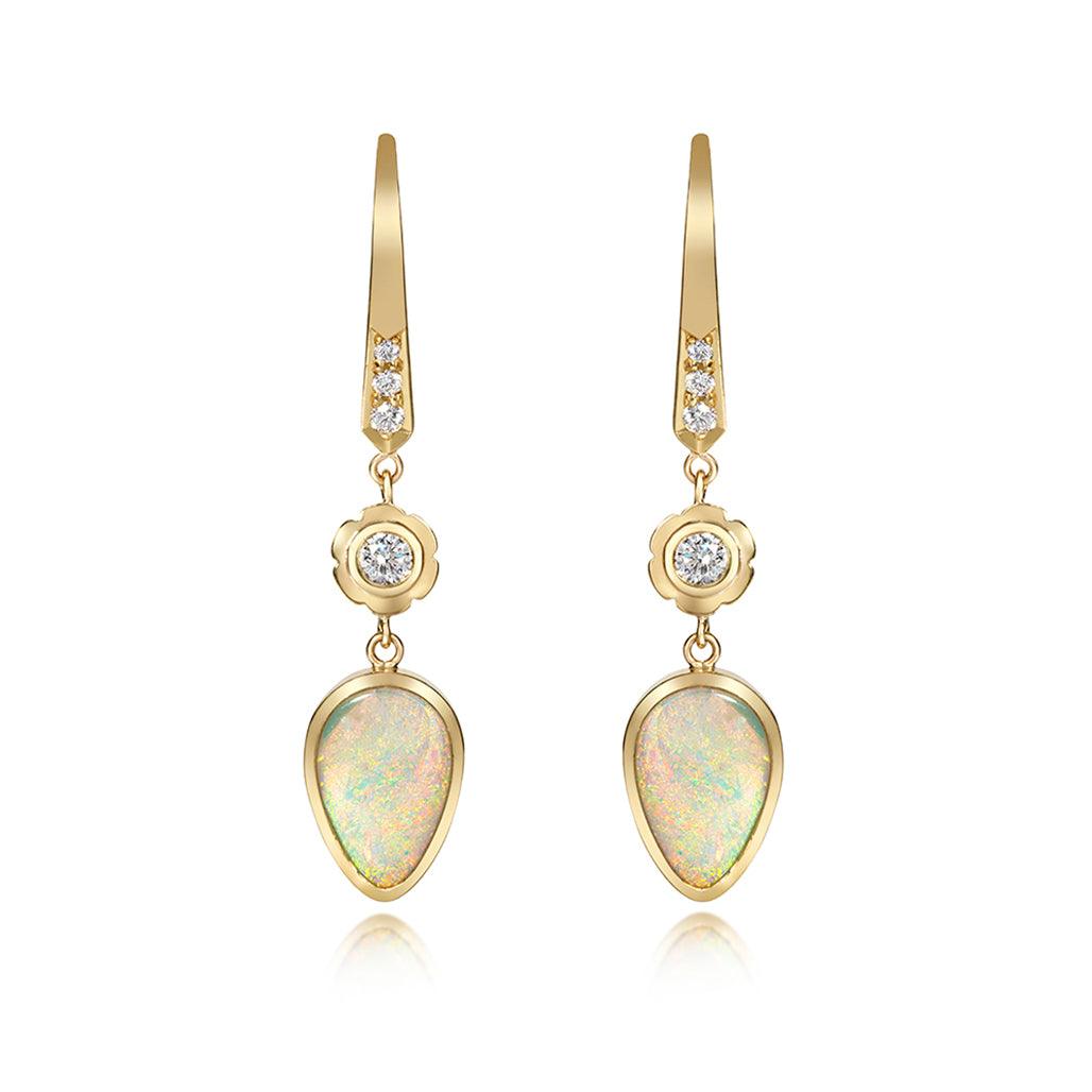 Ashru Opal Hanging Earrings - Flora Bhattachary Fine Jewellery