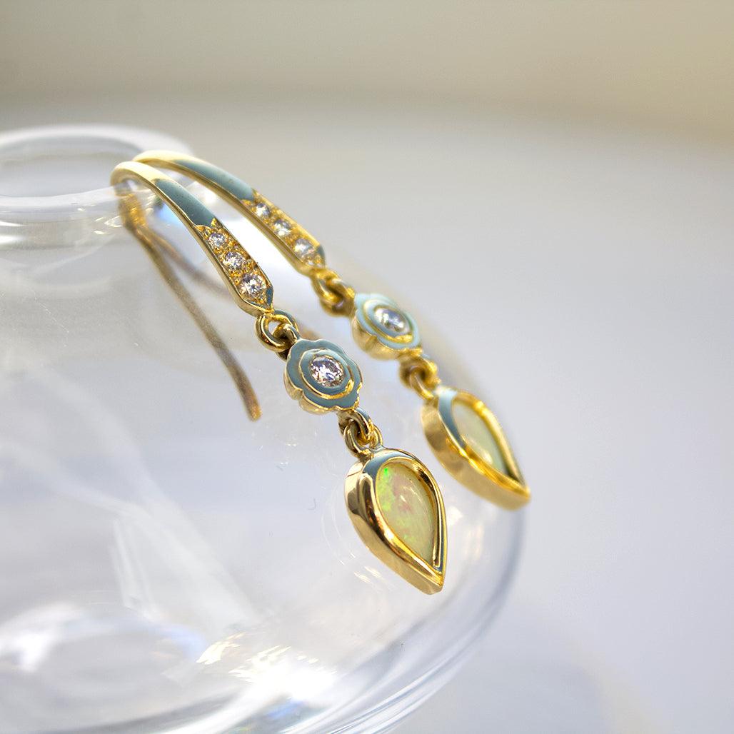 Opal Hanging Earrings - Flora Bhattachary Fine Jewellery