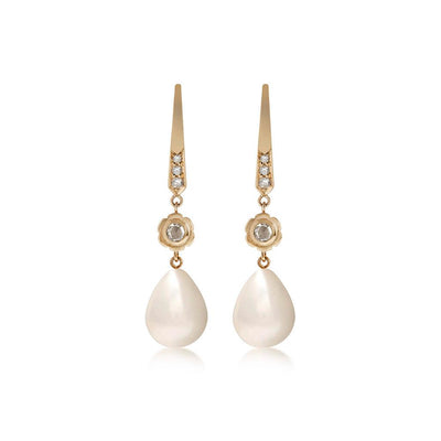 Ashru Pearl and Diamond Drops - Flora Bhattachary Fine Jewellery