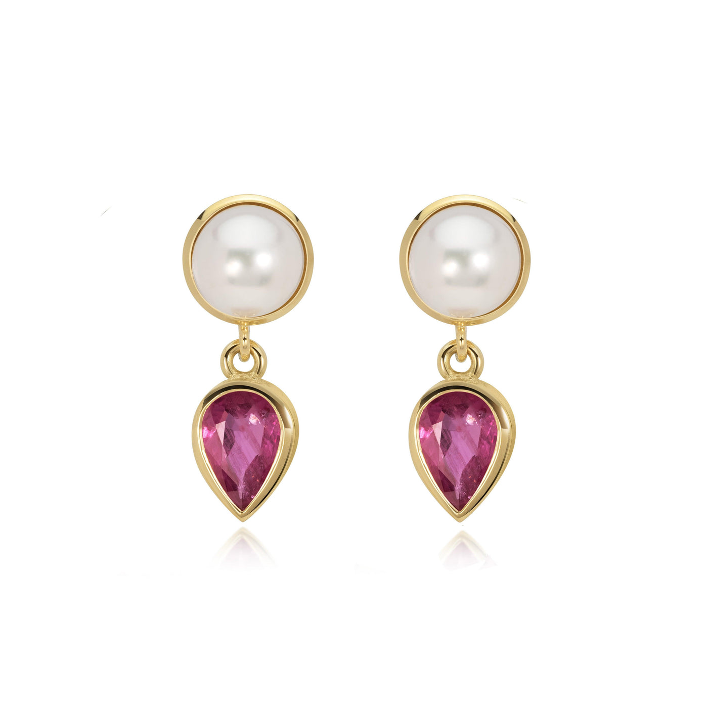 Ashru Pearl and Ruby Drops - Flora Bhattachary Fine Jewellery