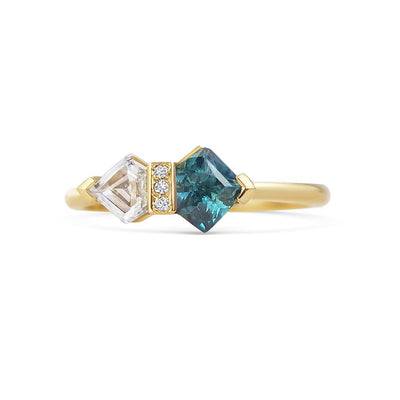 Aurora White Diamond and Sapphire Ring - Flora Bhattachary Fine Jewellery