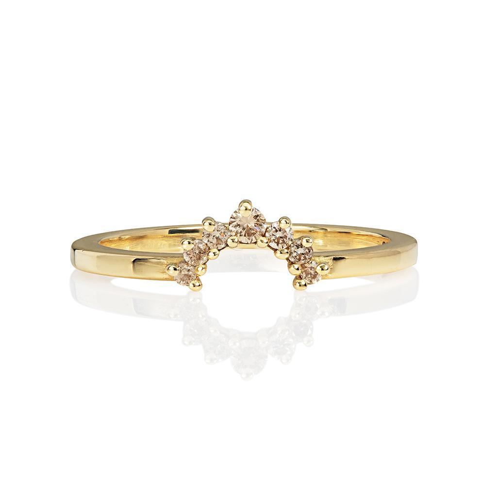 Champagne Diamond Wedding Ring - Flora Bhattachary Fine Jewellery