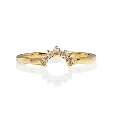 Champagne Diamond Wedding Ring - Flora Bhattachary Fine Jewellery