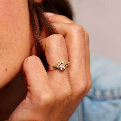 Champagne Diamond Nesting Wedding Ring - Flora Bhattachary Fine Jewellery