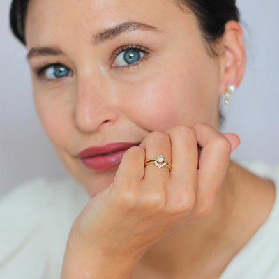 Pear Diamond Nesting Ring - Flora Bhattachary Fine Jewellery