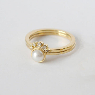 Chandri White Pearl Ring - Flora Bhattachary Fine Jewellery