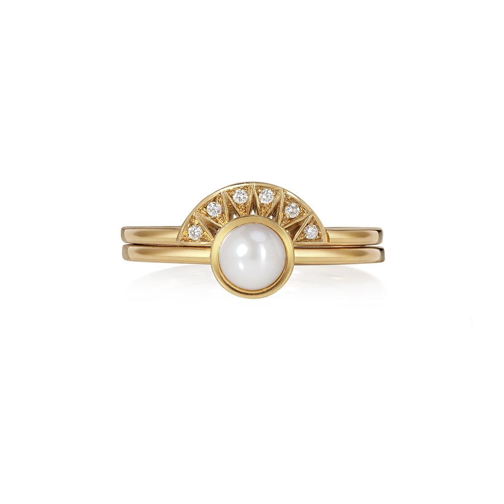 Chandri White Pearl Ring - Flora Bhattachary Fine Jewellery