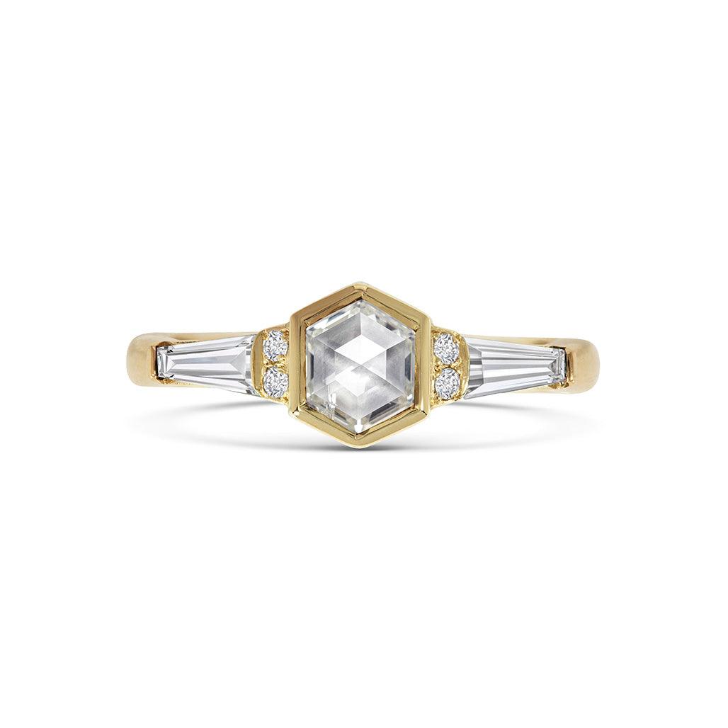Devi Hexagon Diamond Ring - Flora Bhattachary Fine Jewellery