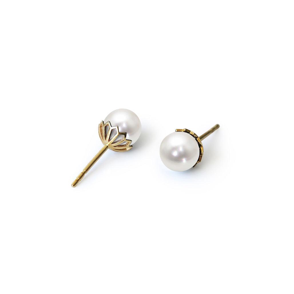 Jali Pearl Studs - Flora Bhattachary Fine Jewellery