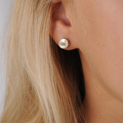 Jali Pearl Studs - Flora Bhattachary Fine Jewellery