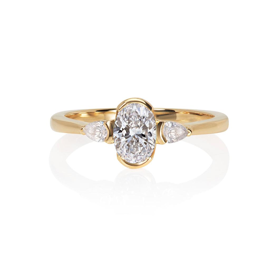 Oval Pear Diamond Ring