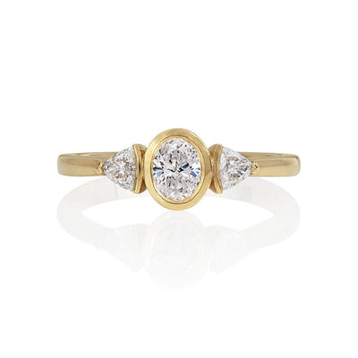 Jasmin White Oval Diamond Ring - Flora Bhattachary Fine Jewellery