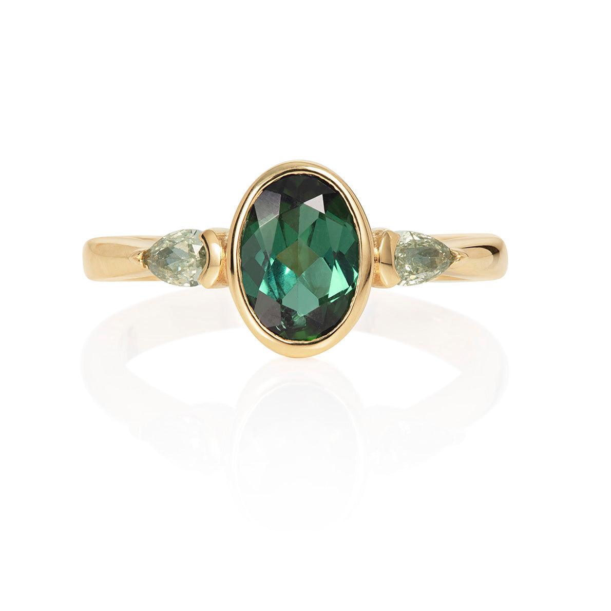 Khadra Tourmaline and Diamond Ring - Flora Bhattachary Fine Jewellery