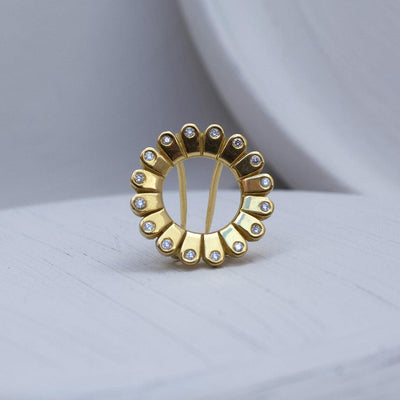 White Diamond Gold Brooch