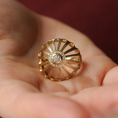 Mor Diamond Bombe Ring - Flora Bhattachary Fine Jewellery