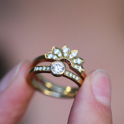Mor Diamond Fan Ring - Flora Bhattachary Fine Jewellery