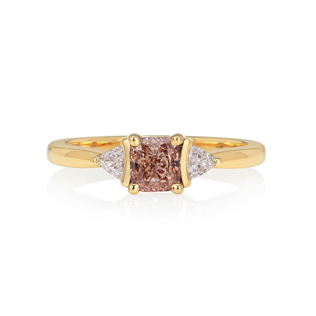 Cushion Brown Diamond Ring - Flora Bhattachary Fine Jewellery