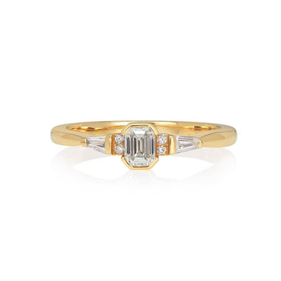 Emerald Baguette Diamond Ring