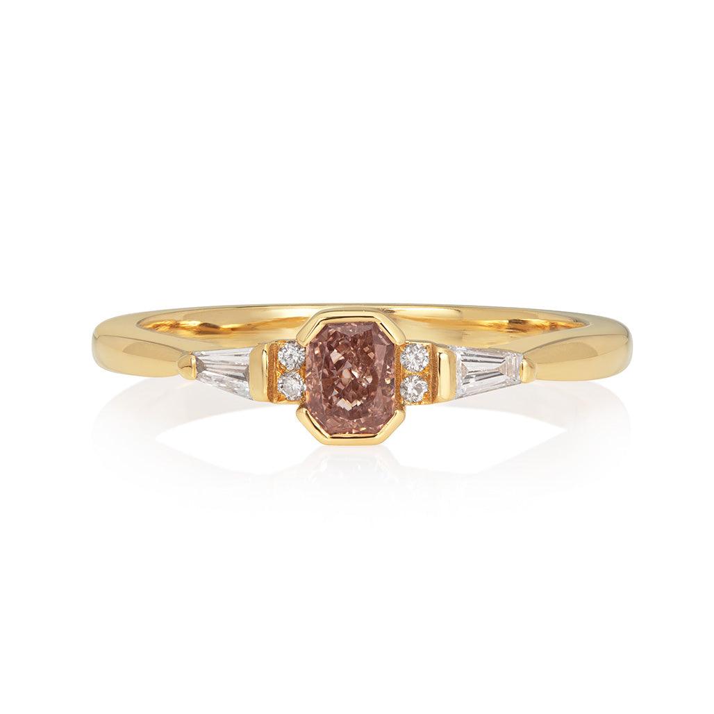 Emerald Brown Diamond Ring - Flora Bhattachary Fine Jewellery