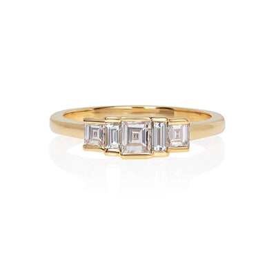 Nova Carre and Baguette Diamond Ring - Flora Bhattachary Fine Jewellery