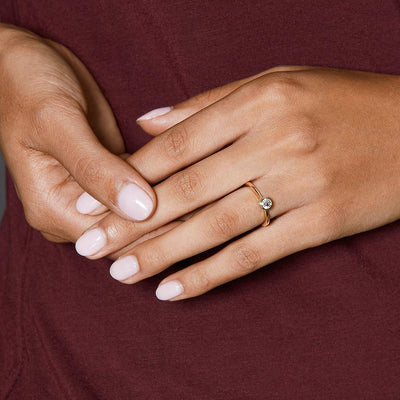 Antique Diamond Ring on Model