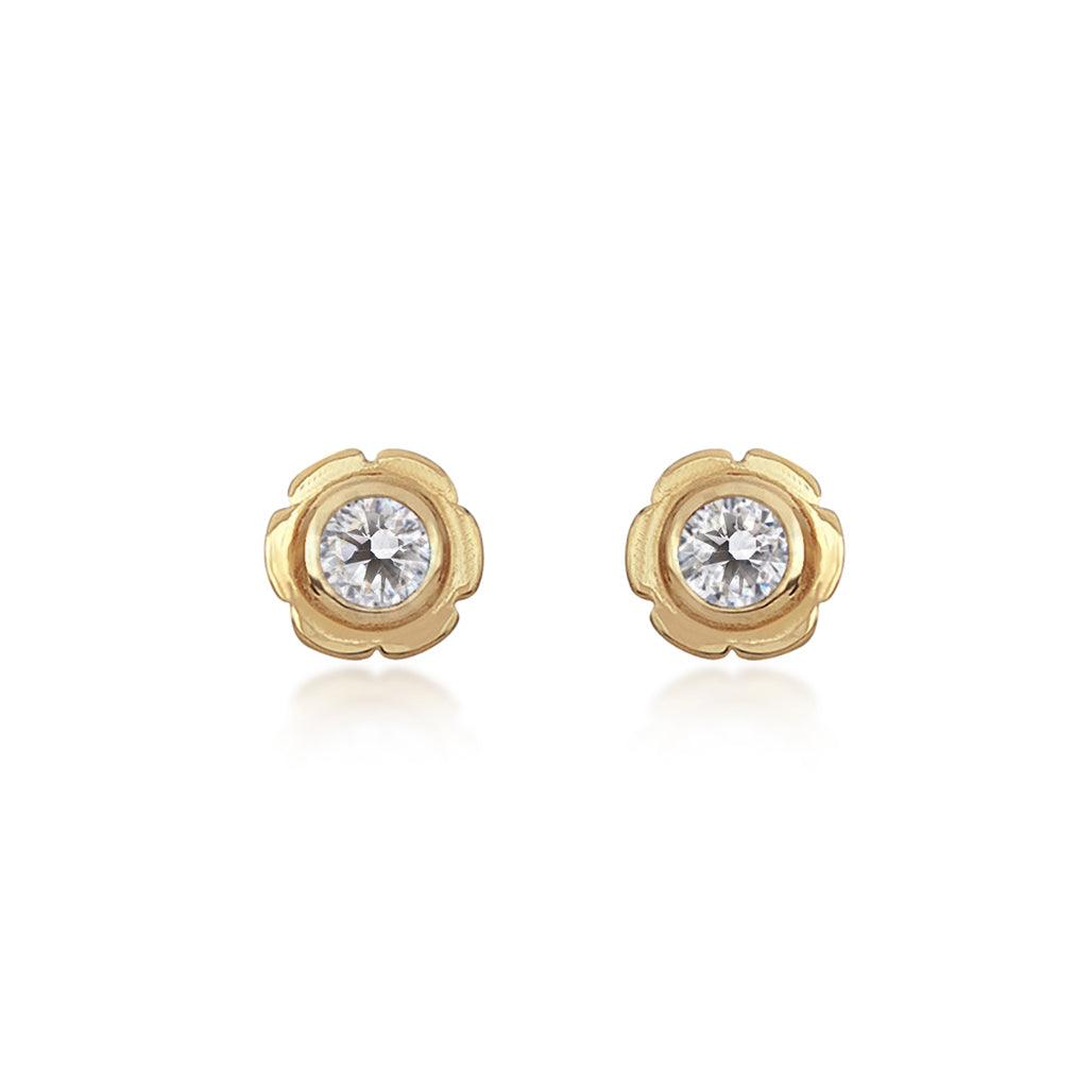 Floral Diamond Stud Earrings