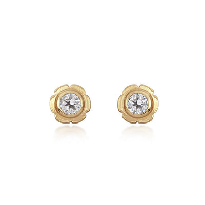 Floral Diamond Stud Earrings