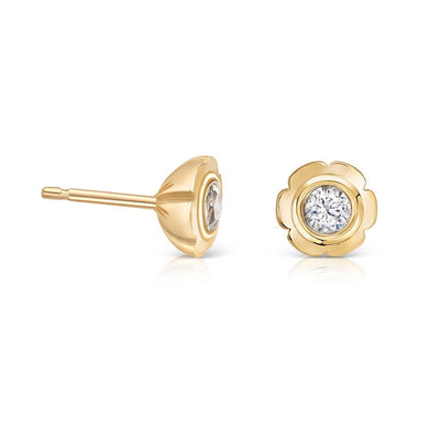 Floral Diamond Studs - Flora Bhattachary Fine Jewellery