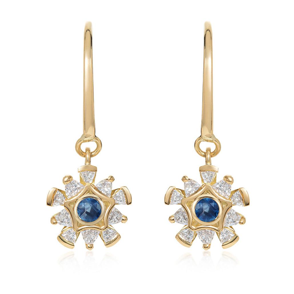 Sapphire Diamond Earrings - Flora Bhattachary Fine Jewellery