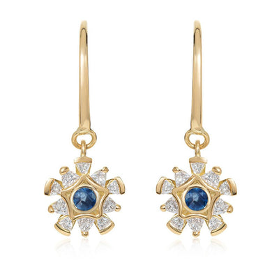 Sapphire Diamond Earrings - Flora Bhattachary Fine Jewellery