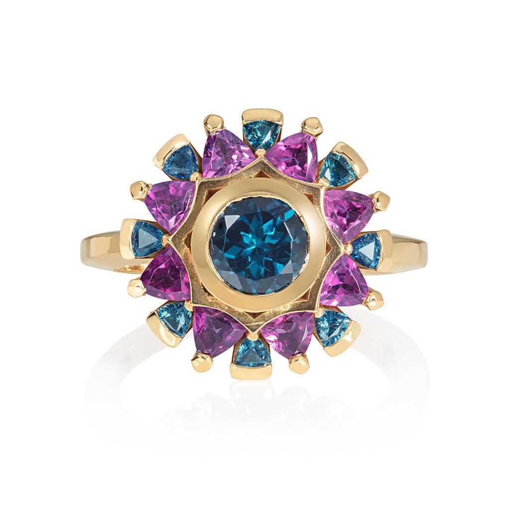 Sapphire Amethyst Cocktail Ring - Flora Bhattachary Fine Jewellery