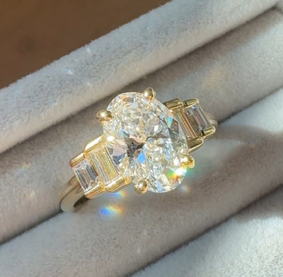 Lab Oval Diamond Ring