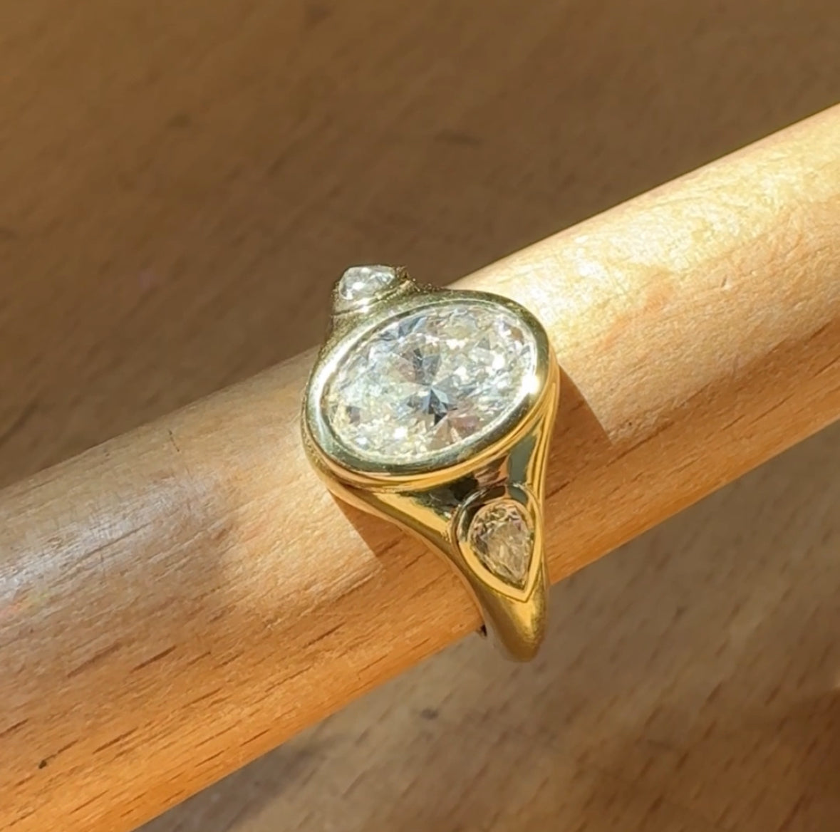 Lab Grown Oval Chunky Engagement Ring