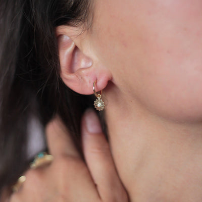 Pushpa Star Charm Hoops - Flora Bhattachary Fine Jewellery