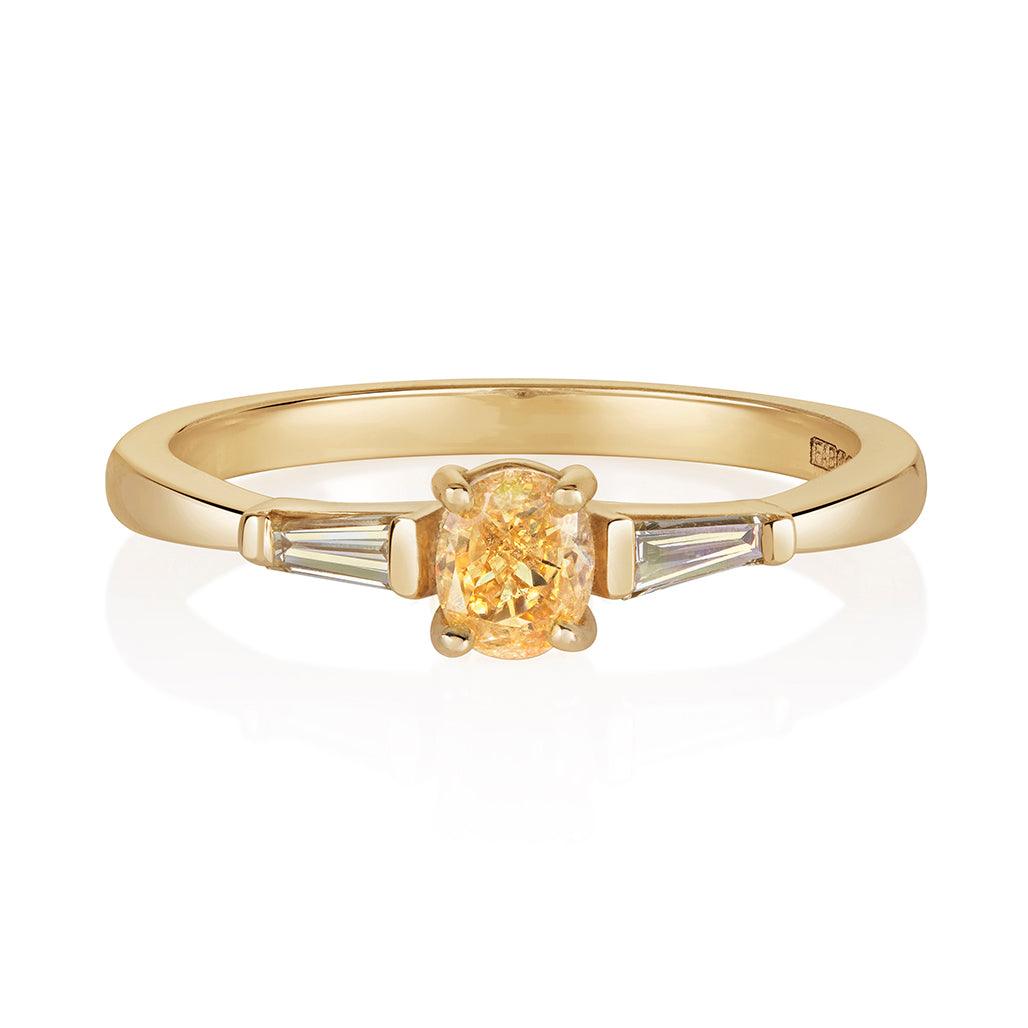 Oval Yellow Diamond Ring 