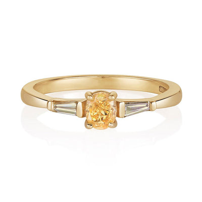 Saffron Oval Yellow Diamond Ring - Flora Bhattachary Fine Jewellery