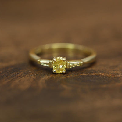 Saffron Oval Yellow Diamond Ring - Flora Bhattachary Fine Jewellery