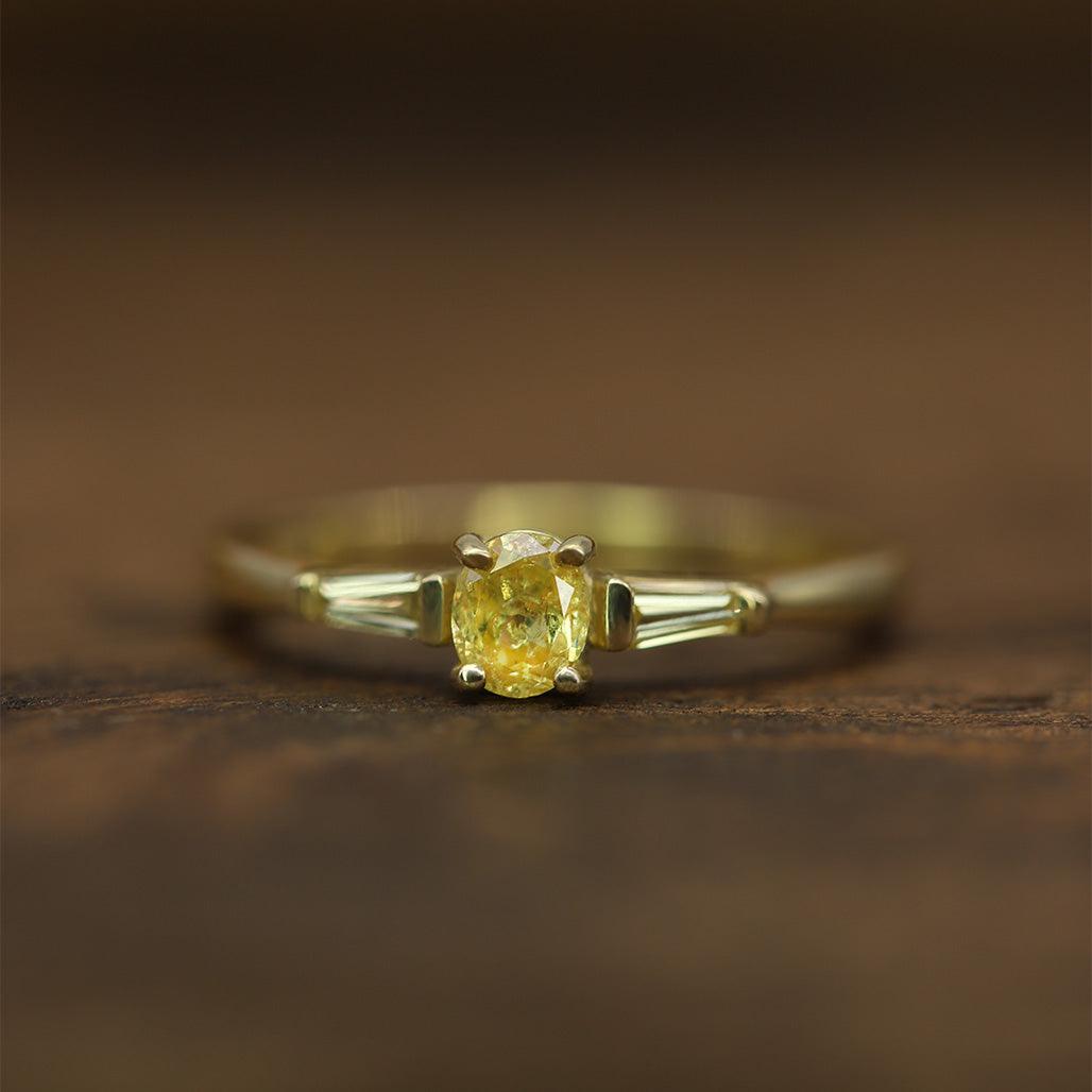 Saffron Oval Yellow Diamond Ring - Flora Bhattachary Fine Jewellery