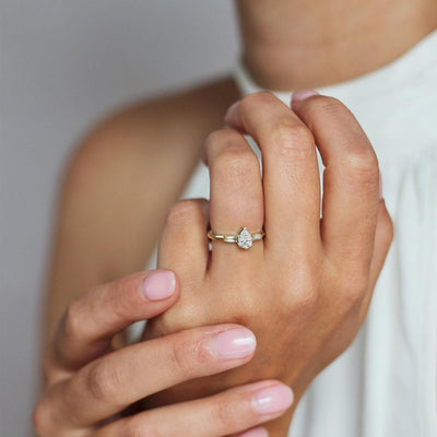 Pear Diamond Engagement Ring - Flora Bhattachary Fine Jewellery