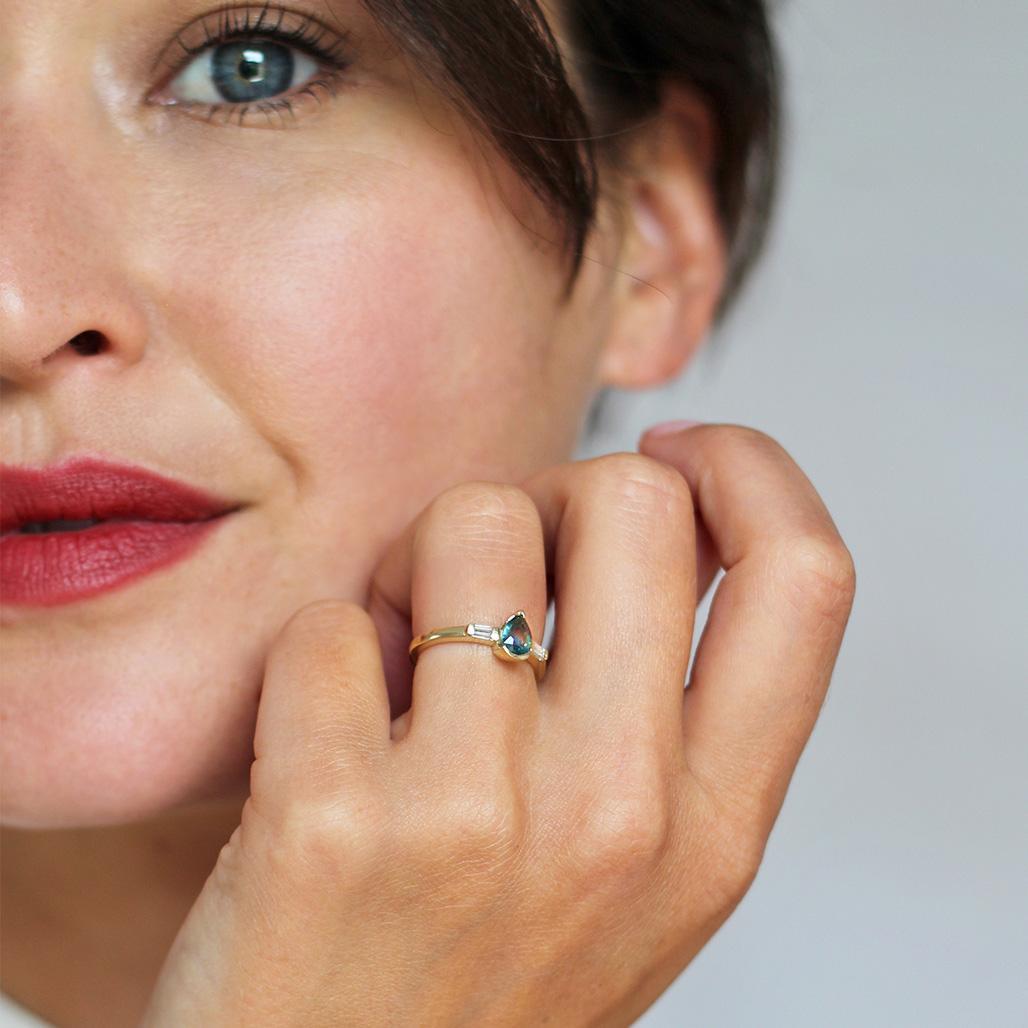 Sapphire Pear Ring Sapphire Pear Engagement Ring