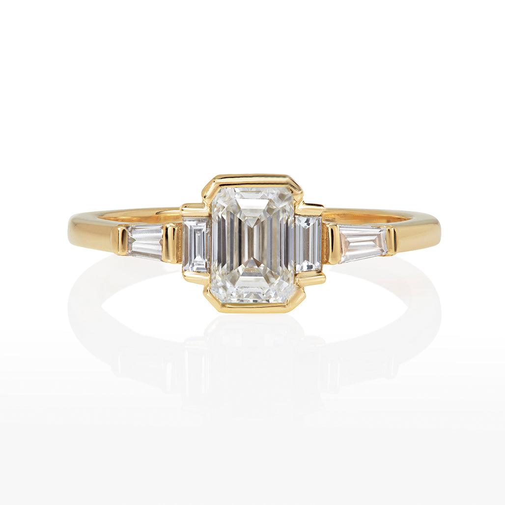 Salila Emerald Diamond Ring - Flora Bhattachary Fine Jewellery