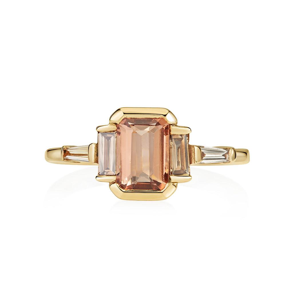 Peach Tourmaline Ring 