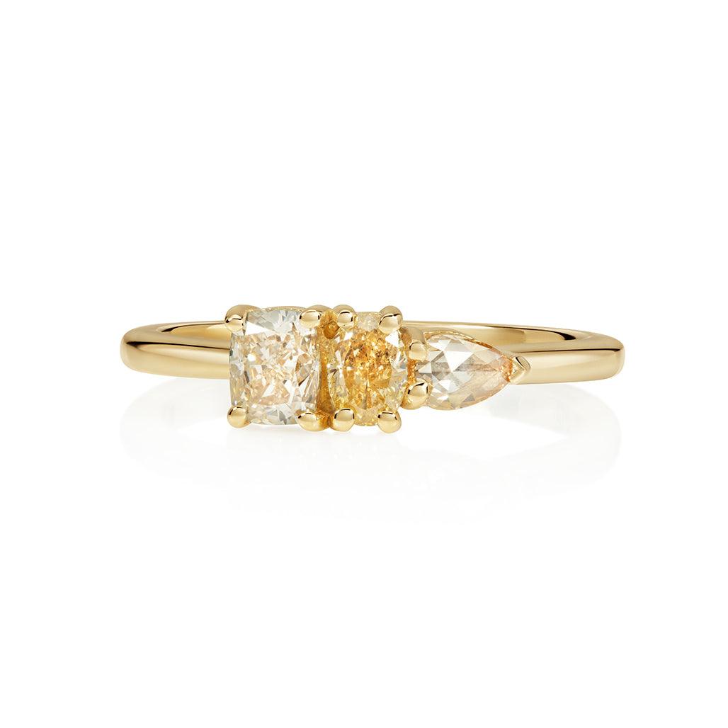 Champagne Asymmetric Ring - Flora Bhattachary Fine Jewellery