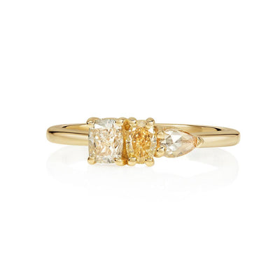 Champagne Asymmetric Ring - Flora Bhattachary Fine Jewellery