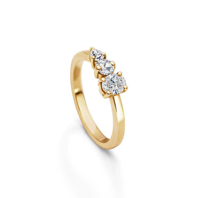 White Diamond Asymmetric Engagement Ring 