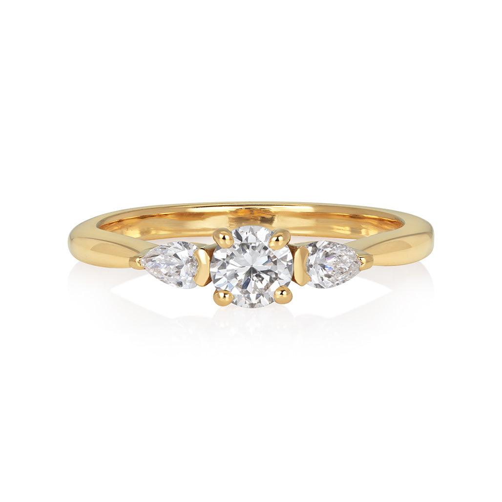 Antique Diamond Trilogy Ring - Flora Bhattachary Fine Jewellery
