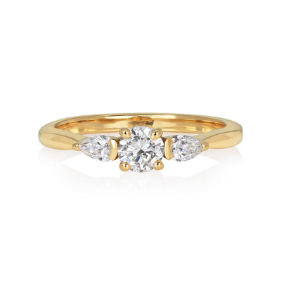 Antique Diamond Trilogy Ring - Flora Bhattachary Fine Jewellery
